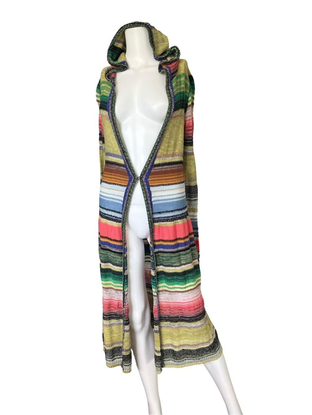 Free People Serape Cardigan Sweater Striped Hooded Boho Womens Size Medium